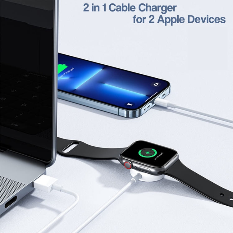 For Apple Watch Series & Phone with Type-C Port 2 in 1 USB Magnetic Charging Cable 3.93ft/1.2m, DS-XB014