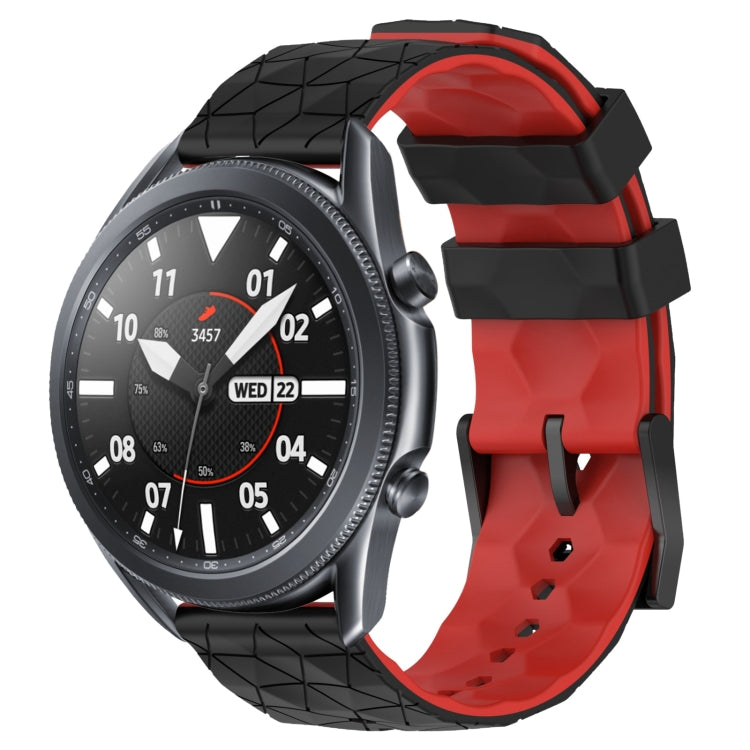 22mm Football Pattern Two-Color Silicone Watch Band, For Samsung Galaxy Watch3 45mm, For Samsung Galaxy Watch 46mm
