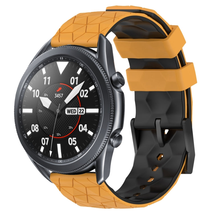 22mm Football Pattern Two-Color Silicone Watch Band, For Samsung Galaxy Watch3 45mm, For Samsung Galaxy Watch 46mm