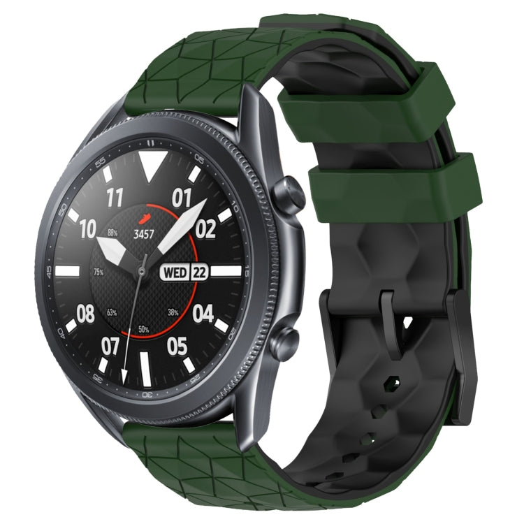 22mm Football Pattern Two-Color Silicone Watch Band, For Samsung Galaxy Watch3 45mm, For Samsung Galaxy Watch 46mm