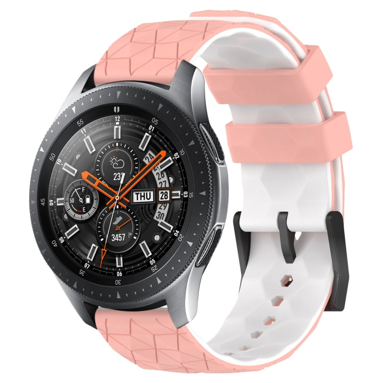 22mm Football Pattern Two-Color Silicone Watch Band, For Samsung Galaxy Watch3 45mm, For Samsung Galaxy Watch 46mm