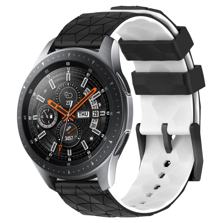 22mm Football Pattern Two-Color Silicone Watch Band, For Samsung Galaxy Watch3 45mm, For Samsung Galaxy Watch 46mm