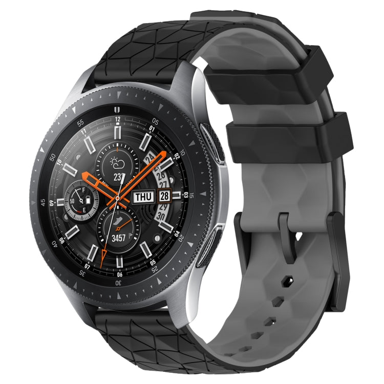 22mm Football Pattern Two-Color Silicone Watch Band, For Samsung Galaxy Watch3 45mm, For Samsung Galaxy Watch 46mm