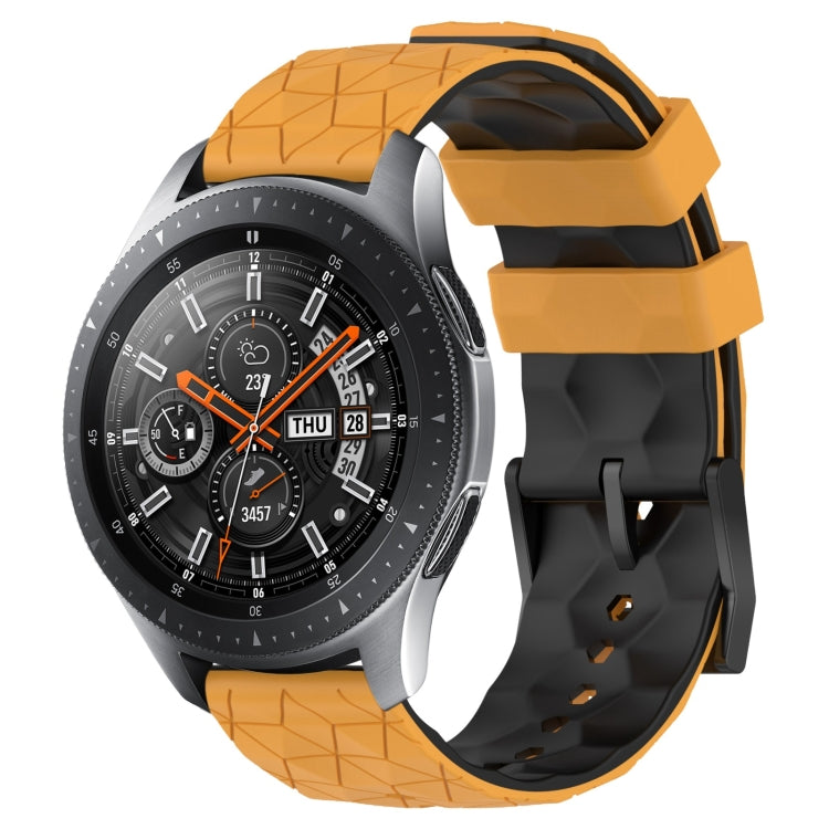 22mm Football Pattern Two-Color Silicone Watch Band, For Samsung Galaxy Watch3 45mm, For Samsung Galaxy Watch 46mm