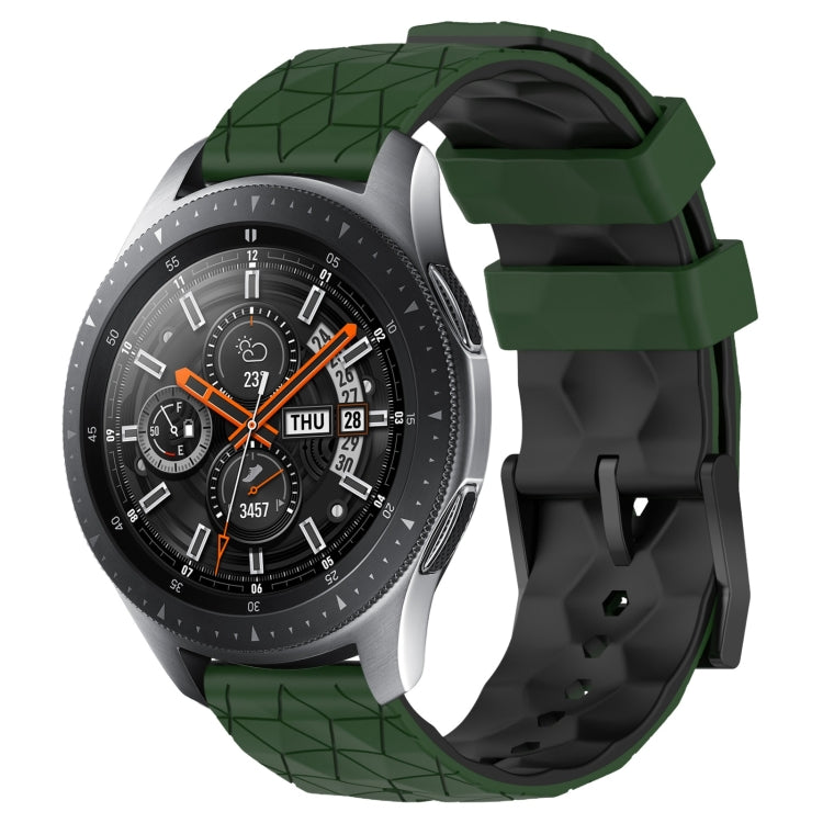 22mm Football Pattern Two-Color Silicone Watch Band, For Samsung Galaxy Watch3 45mm, For Samsung Galaxy Watch 46mm
