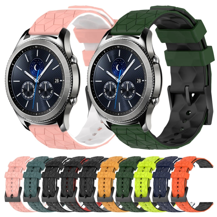 22mm Football Pattern Two-Color Silicone Watch Band, For Samsung Gear S3 Classic, For Samsung Gear S3 Frontier