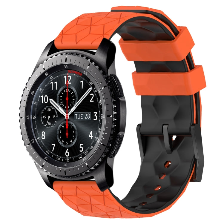 22mm Football Pattern Two-Color Silicone Watch Band, For Samsung Gear S3 Classic, For Samsung Gear S3 Frontier