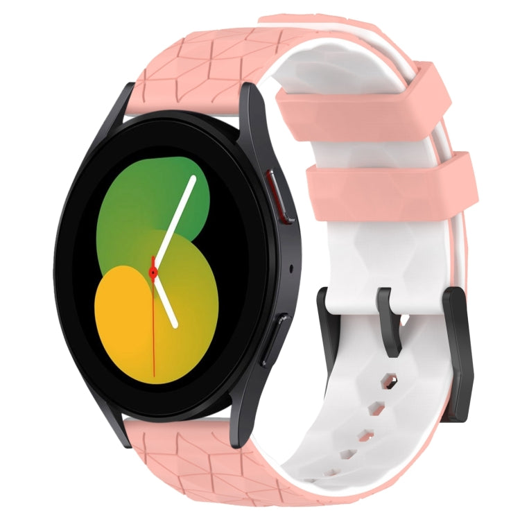 20mm Football Pattern Two-Color Silicone Watch Band, For Samsung Galaxy Watch 5 44mm, For Samsung Galaxy Watch 5 40mm