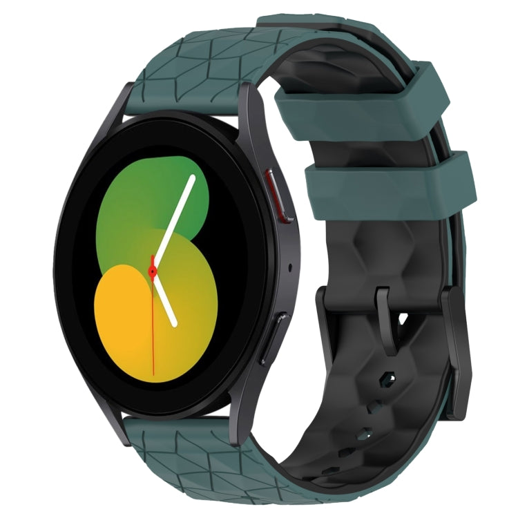 20mm Football Pattern Two-Color Silicone Watch Band, For Samsung Galaxy Watch 5 44mm, For Samsung Galaxy Watch 5 40mm