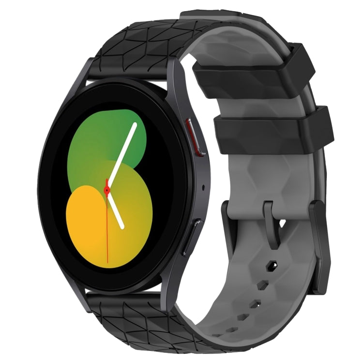 20mm Football Pattern Two-Color Silicone Watch Band, For Samsung Galaxy Watch 5 44mm, For Samsung Galaxy Watch 5 40mm