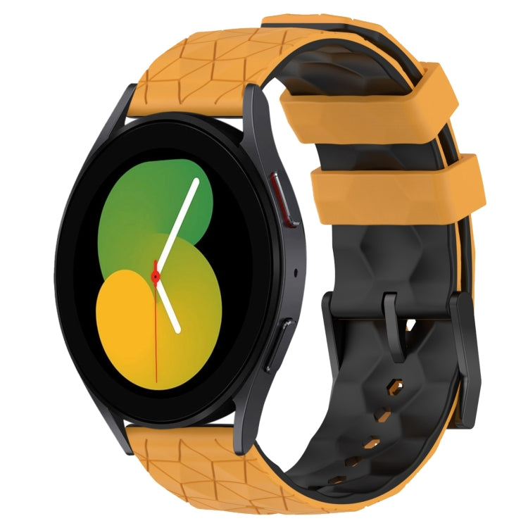 20mm Football Pattern Two-Color Silicone Watch Band, For Samsung Galaxy Watch 5 44mm, For Samsung Galaxy Watch 5 40mm
