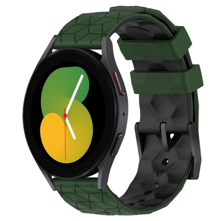 20mm Football Pattern Two-Color Silicone Watch Band, For Samsung Galaxy Watch 5 44mm, For Samsung Galaxy Watch 5 40mm