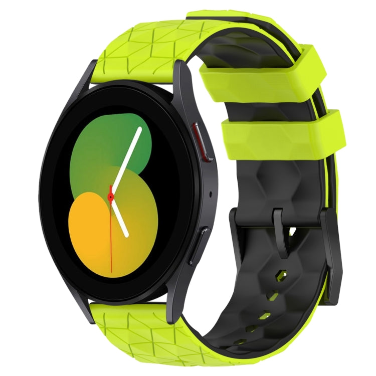 20mm Football Pattern Two-Color Silicone Watch Band, For Samsung Galaxy Watch 5 44mm, For Samsung Galaxy Watch 5 40mm