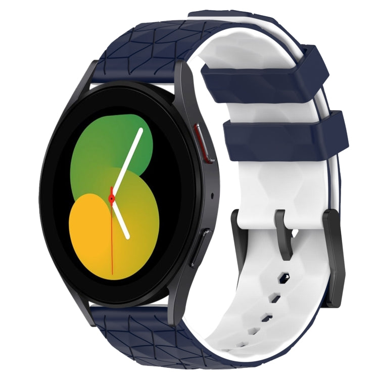 20mm Football Pattern Two-Color Silicone Watch Band, For Samsung Galaxy Watch 5 44mm, For Samsung Galaxy Watch 5 40mm