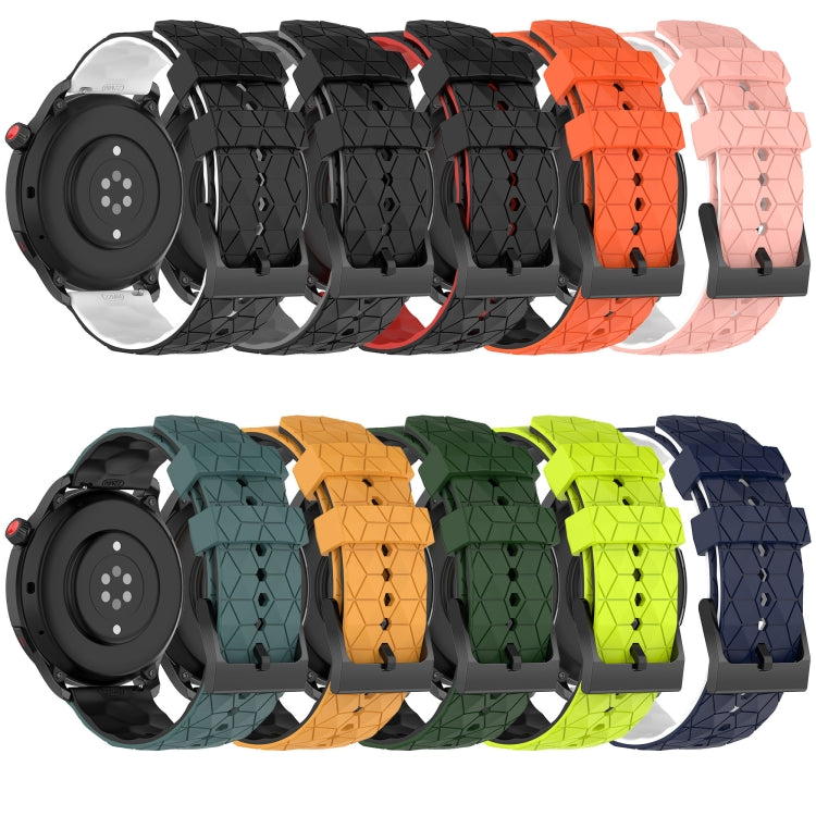 20mm Football Pattern Two-Color Silicone Watch Band, For Samsung Galaxy Watch 5 44mm, For Samsung Galaxy Watch 5 40mm
