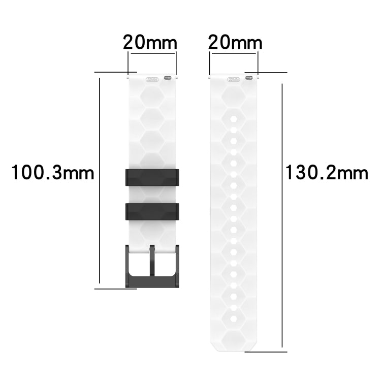 20mm Football Pattern Two-Color Silicone Watch Band, For Samsung Galaxy Watch 5 44mm, For Samsung Galaxy Watch 5 40mm