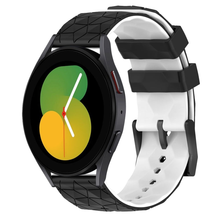 20mm Football Pattern Two-Color Silicone Watch Band, For Samsung Galaxy Watch 5 44mm, For Samsung Galaxy Watch 5 40mm