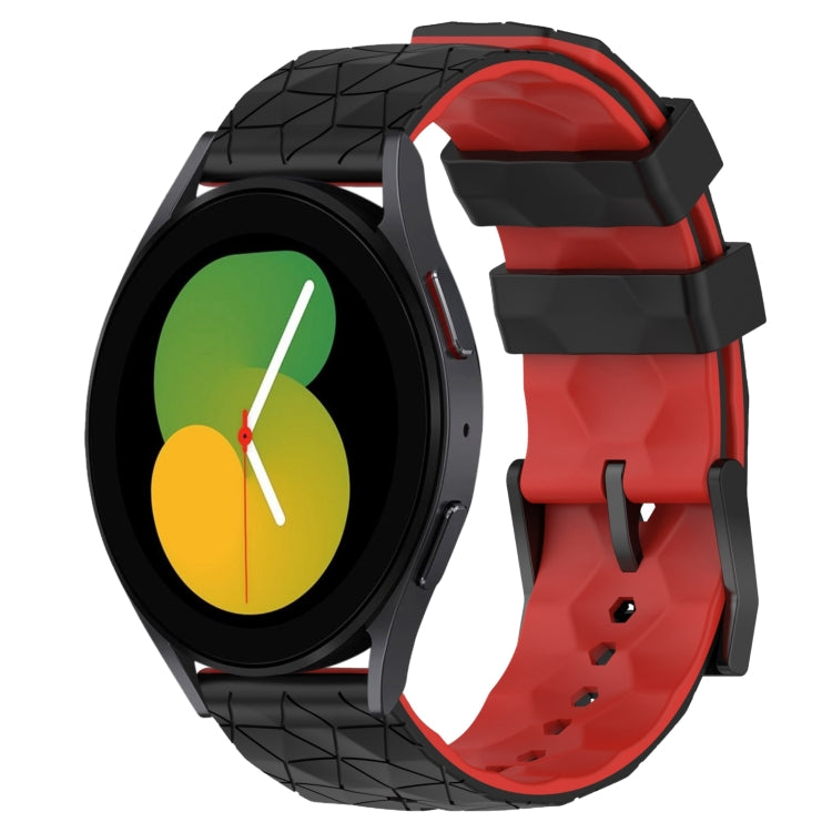 20mm Football Pattern Two-Color Silicone Watch Band, For Samsung Galaxy Watch 5 44mm, For Samsung Galaxy Watch 5 40mm