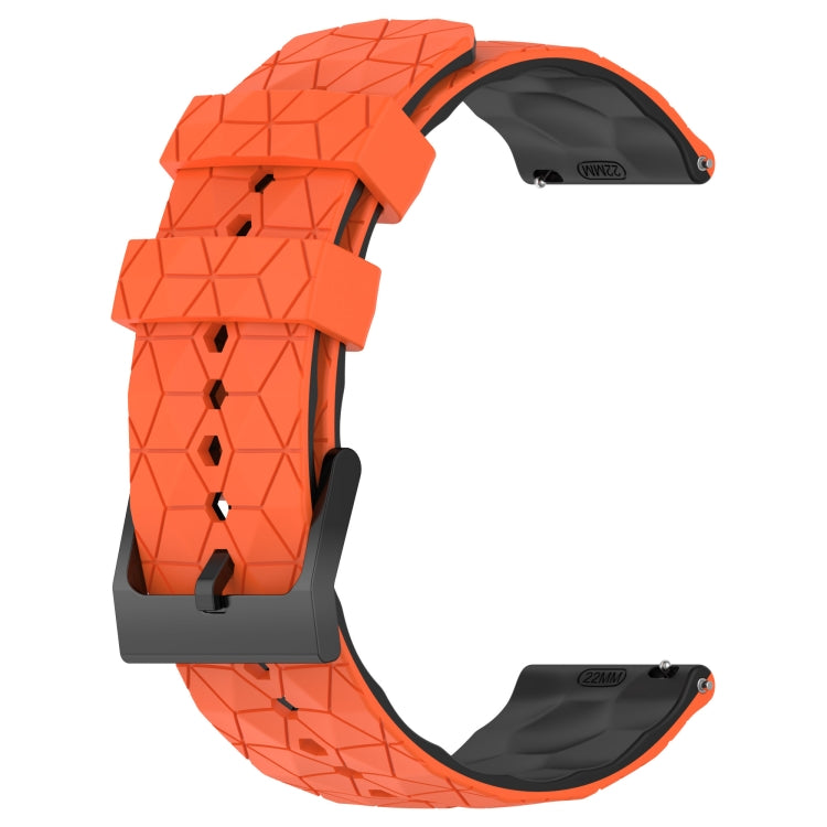 20mm Football Pattern Two-Color Silicone Watch Band, For Samsung Galaxy Watch 5 Pro 45mm, For Samsung Galaxy Watch 4 44mm