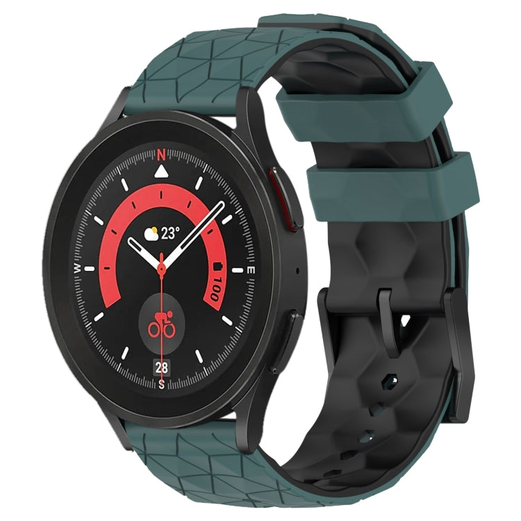 20mm Football Pattern Two-Color Silicone Watch Band, For Samsung Galaxy Watch 5 Pro 45mm, For Samsung Galaxy Watch 4 44mm