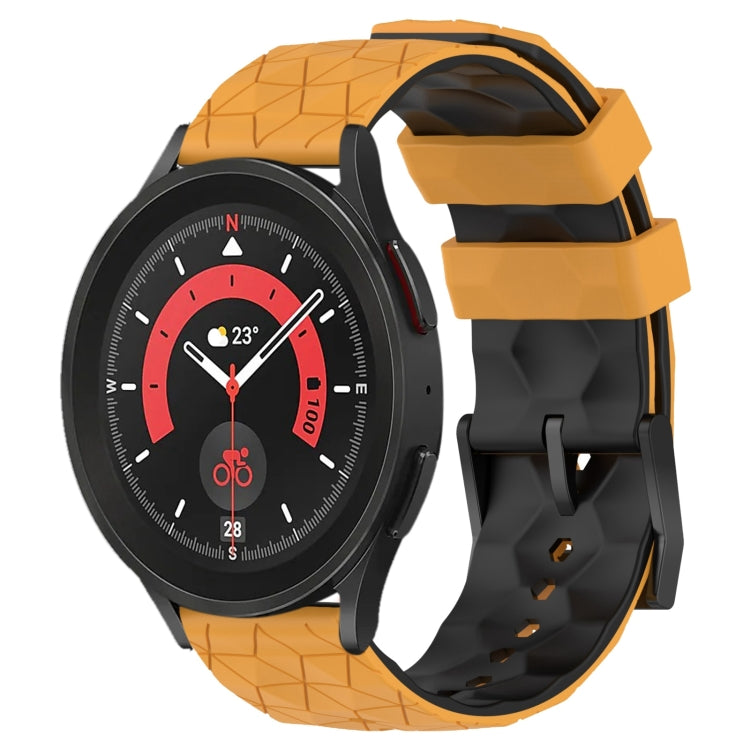 20mm Football Pattern Two-Color Silicone Watch Band, For Samsung Galaxy Watch 5 Pro 45mm, For Samsung Galaxy Watch 4 44mm