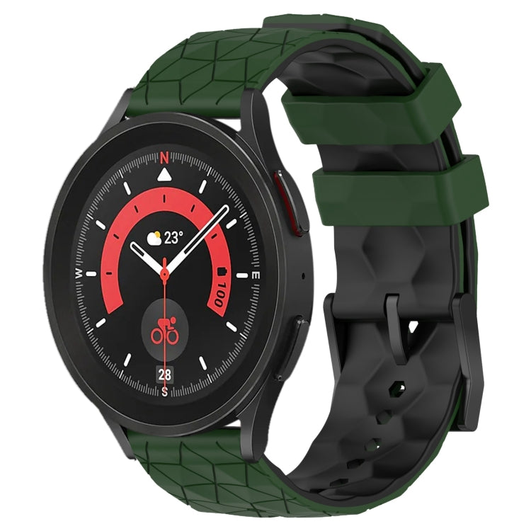 20mm Football Pattern Two-Color Silicone Watch Band, For Samsung Galaxy Watch 5 Pro 45mm, For Samsung Galaxy Watch 4 44mm