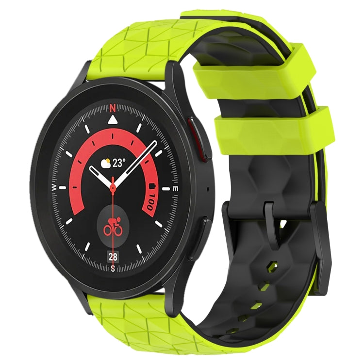 20mm Football Pattern Two-Color Silicone Watch Band, For Samsung Galaxy Watch 5 Pro 45mm, For Samsung Galaxy Watch 4 44mm