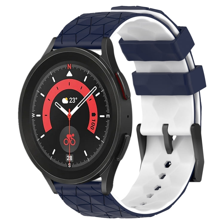 20mm Football Pattern Two-Color Silicone Watch Band, For Samsung Galaxy Watch 5 Pro 45mm, For Samsung Galaxy Watch 4 44mm