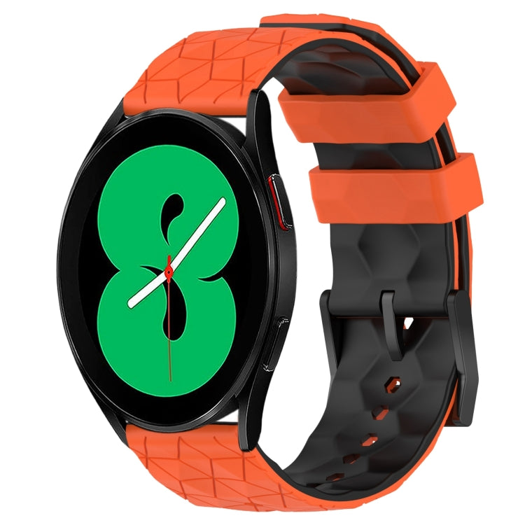 20mm Football Pattern Two-Color Silicone Watch Band, For Samsung Galaxy Watch 5 Pro 45mm, For Samsung Galaxy Watch 4 44mm