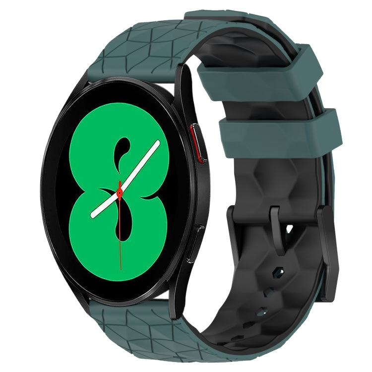 20mm Football Pattern Two-Color Silicone Watch Band, For Samsung Galaxy Watch 5 Pro 45mm, For Samsung Galaxy Watch 4 44mm