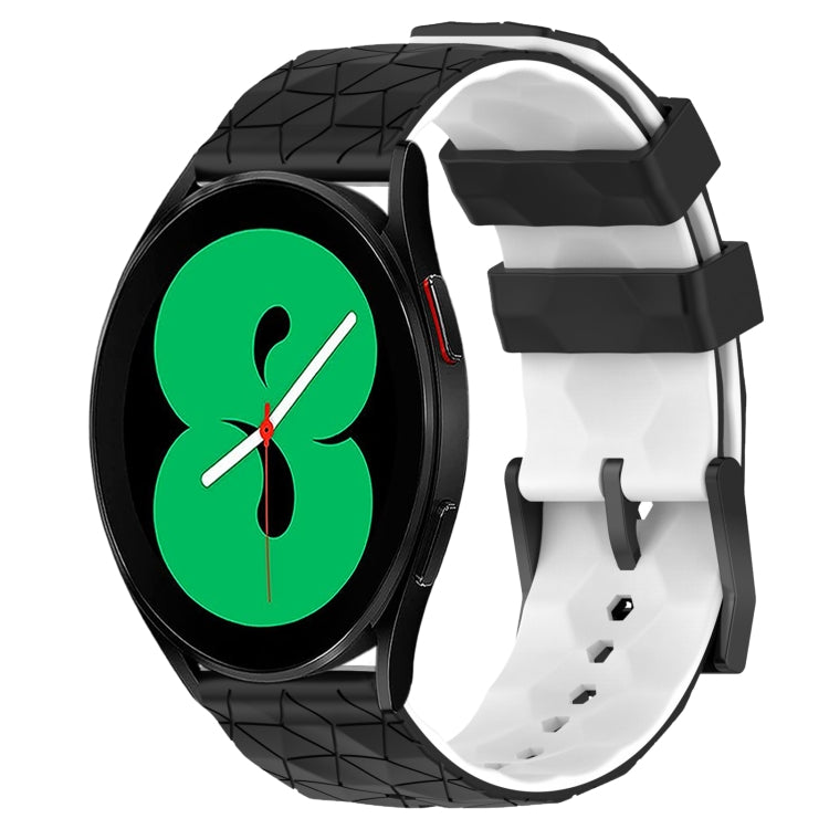 20mm Football Pattern Two-Color Silicone Watch Band, For Samsung Galaxy Watch 5 Pro 45mm, For Samsung Galaxy Watch 4 44mm