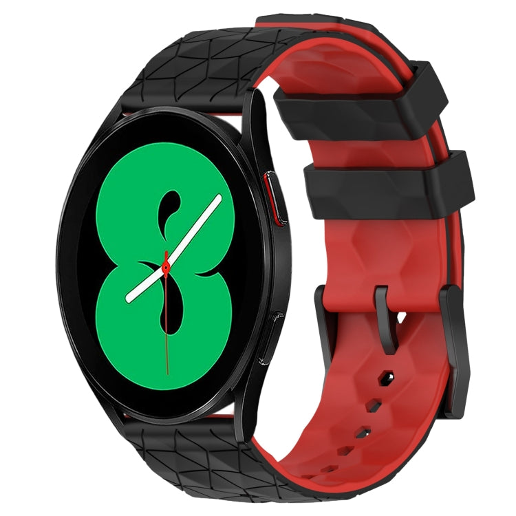 20mm Football Pattern Two-Color Silicone Watch Band, For Samsung Galaxy Watch 5 Pro 45mm, For Samsung Galaxy Watch 4 44mm