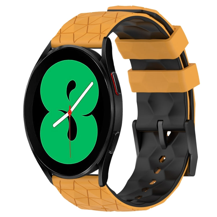 20mm Football Pattern Two-Color Silicone Watch Band, For Samsung Galaxy Watch 5 Pro 45mm, For Samsung Galaxy Watch 4 44mm