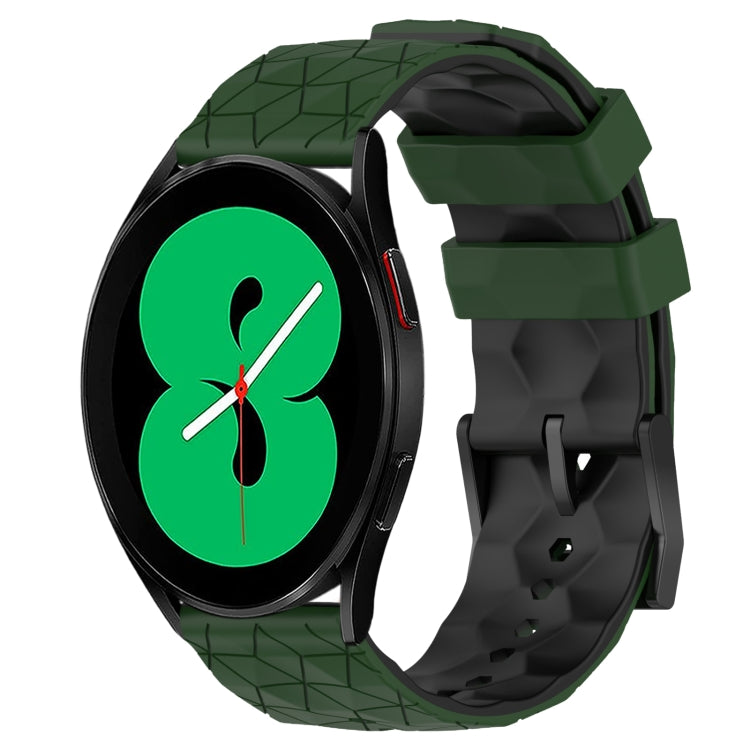 20mm Football Pattern Two-Color Silicone Watch Band, For Samsung Galaxy Watch 5 Pro 45mm, For Samsung Galaxy Watch 4 44mm