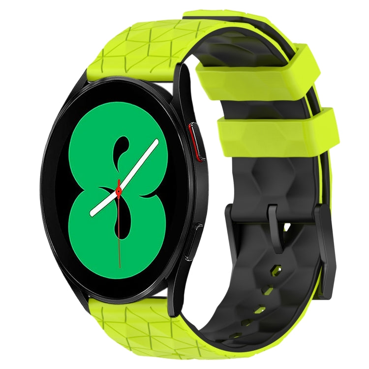 20mm Football Pattern Two-Color Silicone Watch Band, For Samsung Galaxy Watch 5 Pro 45mm, For Samsung Galaxy Watch 4 44mm