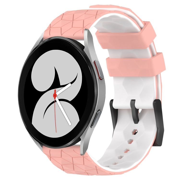 20mm Football Pattern Two-Color Silicone Watch Band, For Samsung Galaxy Watch 4 40mm, For Samsung  Galaxy Watch 4 Classic 42mm