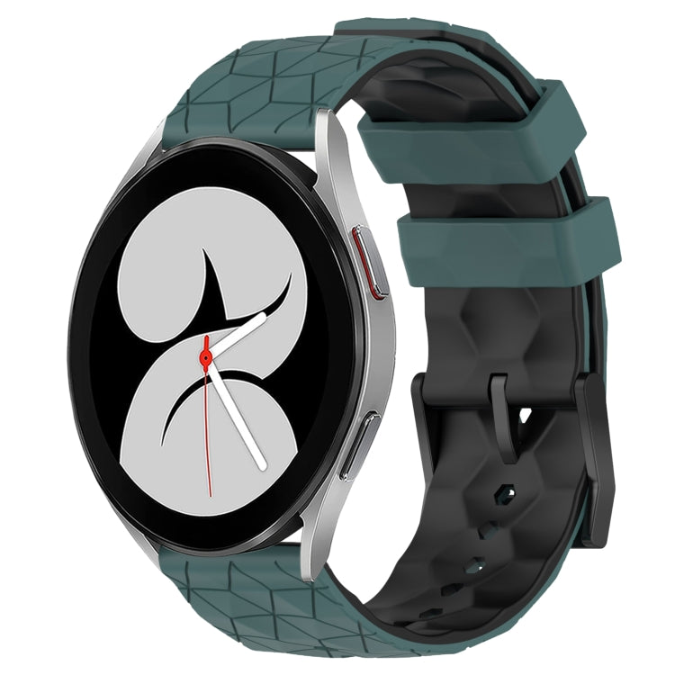 20mm Football Pattern Two-Color Silicone Watch Band, For Samsung Galaxy Watch 4 40mm, For Samsung  Galaxy Watch 4 Classic 42mm