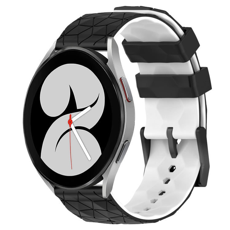 20mm Football Pattern Two-Color Silicone Watch Band, For Samsung Galaxy Watch 4 40mm, For Samsung  Galaxy Watch 4 Classic 42mm