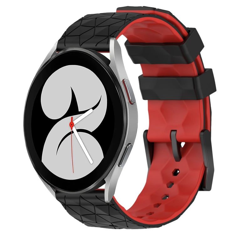 20mm Football Pattern Two-Color Silicone Watch Band, For Samsung Galaxy Watch 4 40mm, For Samsung  Galaxy Watch 4 Classic 42mm