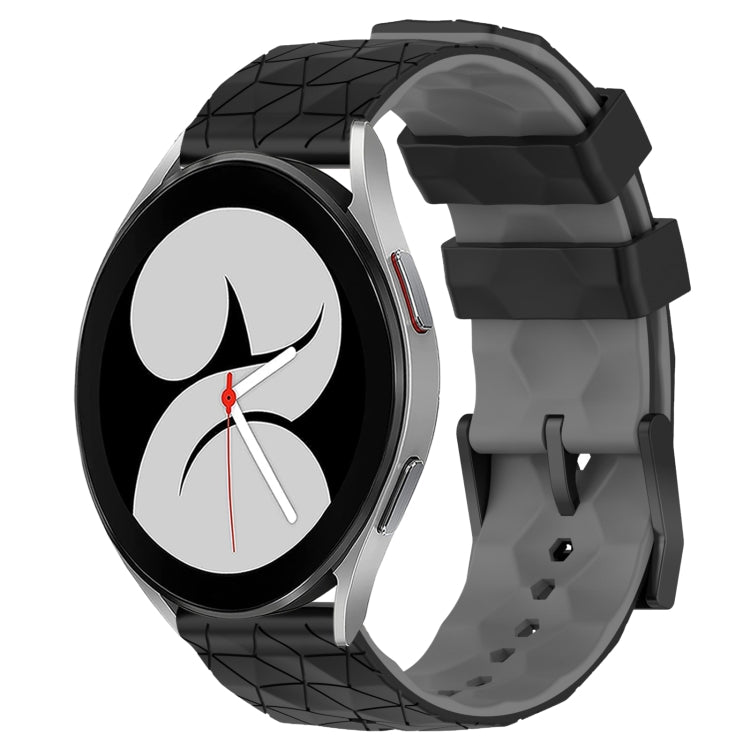 20mm Football Pattern Two-Color Silicone Watch Band, For Samsung Galaxy Watch 4 40mm, For Samsung  Galaxy Watch 4 Classic 42mm