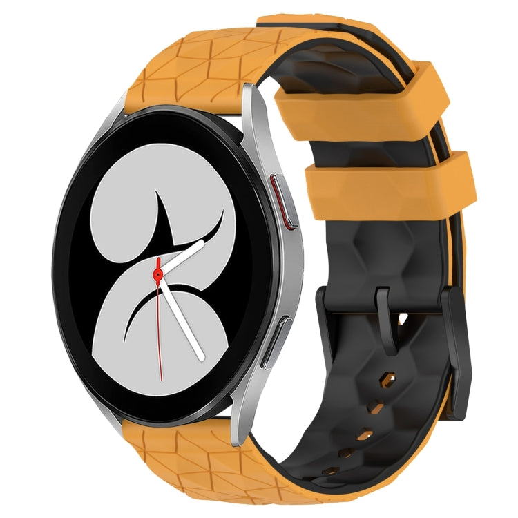 20mm Football Pattern Two-Color Silicone Watch Band, For Samsung Galaxy Watch 4 40mm, For Samsung  Galaxy Watch 4 Classic 42mm