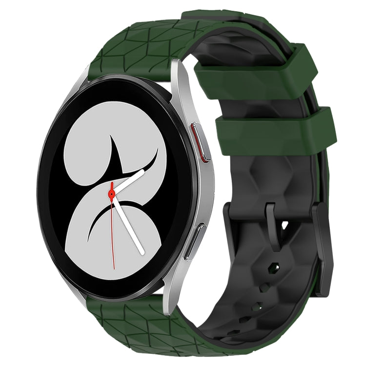 20mm Football Pattern Two-Color Silicone Watch Band, For Samsung Galaxy Watch 4 40mm, For Samsung  Galaxy Watch 4 Classic 42mm