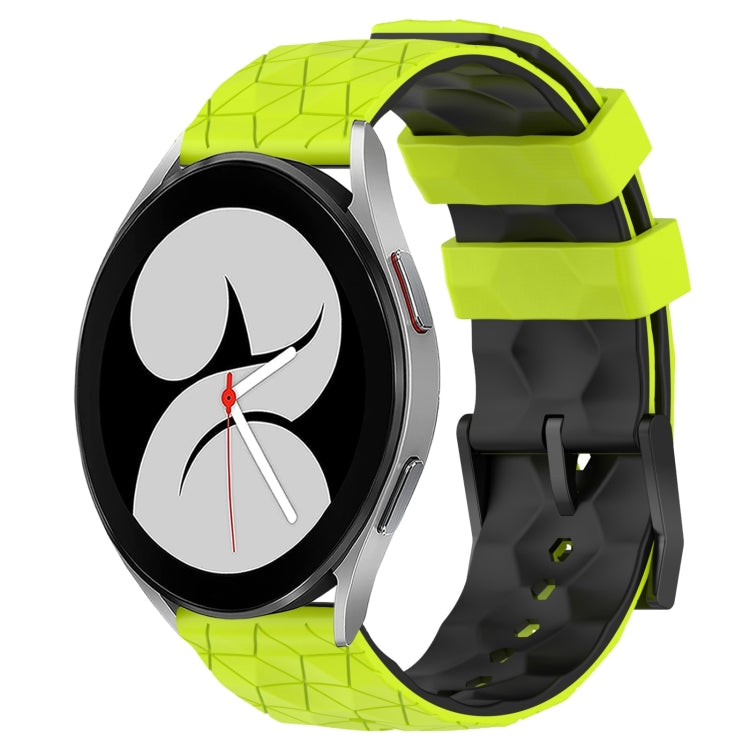 20mm Football Pattern Two-Color Silicone Watch Band, For Samsung Galaxy Watch 4 40mm, For Samsung  Galaxy Watch 4 Classic 42mm
