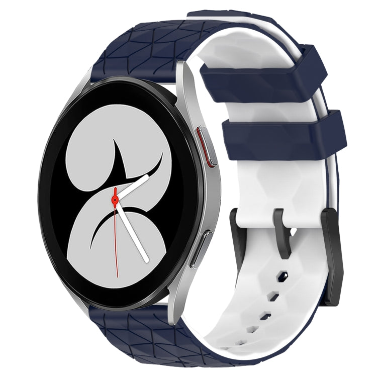 20mm Football Pattern Two-Color Silicone Watch Band, For Samsung Galaxy Watch 4 40mm, For Samsung  Galaxy Watch 4 Classic 42mm
