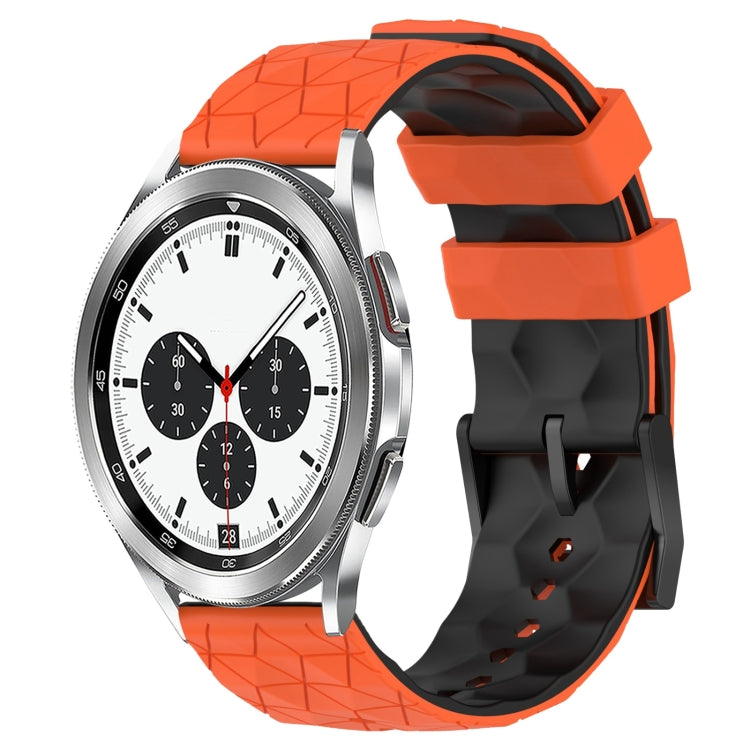 20mm Football Pattern Two-Color Silicone Watch Band, For Samsung Galaxy Watch 4 40mm, For Samsung  Galaxy Watch 4 Classic 42mm