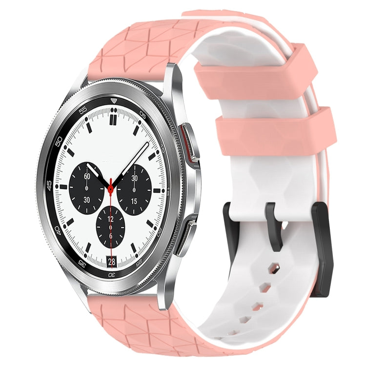 20mm Football Pattern Two-Color Silicone Watch Band, For Samsung Galaxy Watch 4 40mm, For Samsung  Galaxy Watch 4 Classic 42mm