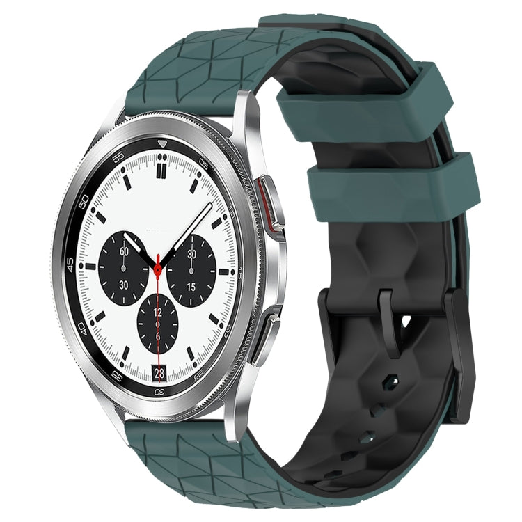 20mm Football Pattern Two-Color Silicone Watch Band, For Samsung Galaxy Watch 4 40mm, For Samsung  Galaxy Watch 4 Classic 42mm