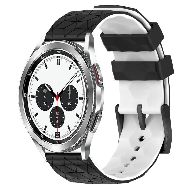 20mm Football Pattern Two-Color Silicone Watch Band, For Samsung Galaxy Watch 4 40mm, For Samsung  Galaxy Watch 4 Classic 42mm