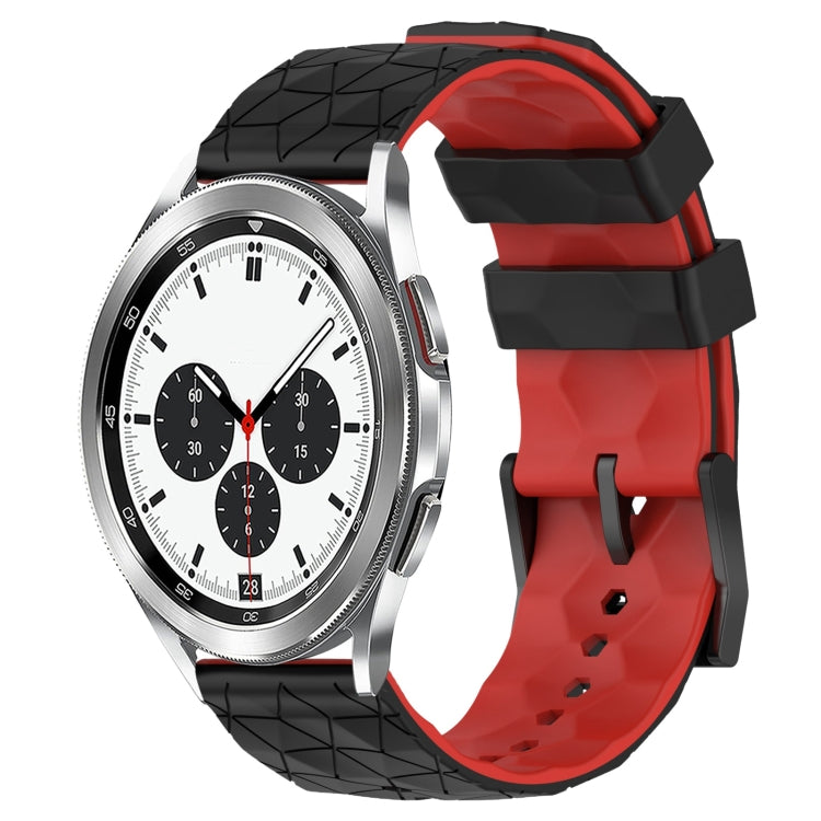 20mm Football Pattern Two-Color Silicone Watch Band, For Samsung Galaxy Watch 4 40mm, For Samsung  Galaxy Watch 4 Classic 42mm