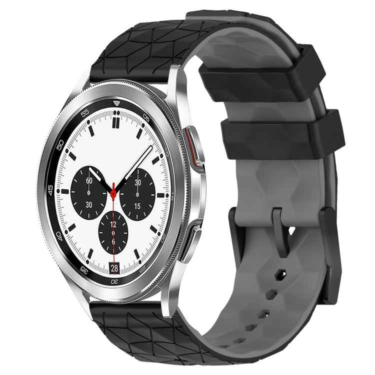 20mm Football Pattern Two-Color Silicone Watch Band, For Samsung Galaxy Watch 4 40mm, For Samsung  Galaxy Watch 4 Classic 42mm